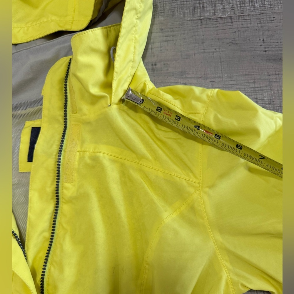 Eddie Bauer Bright Yellow WaterProof Hooded Rain Jacket Size Medium - Picture 9 of 14